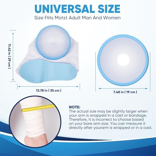 Waterproof Foot Cover for Shower Adult, with Non-Slip Padding Bottom, Ankle Wound Protector Bath Adult Watertight Cast Bag Showering for Surgery Foot, Soft Comfortable Ankle Cast Cover