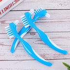 3pcs Cleaning Brush Tool Brush False Cleaning Tool Double Sided Toothbrush