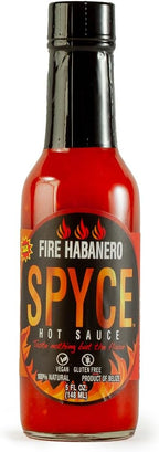 SPYCE Habanero Hot Sauce, Vegan, Gluten Free, Low Sodium, Non-GMO, No MSG, No Sugar, No Filler (5 oz, Fire Habanero)