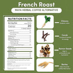 Teeccino French Roast Chicory Coffee Alternative, 11 Ounce: Ground Herbal Coffee That’s Prebiotic, Caffeine-Free & Acid-Free, Dark Roast, with Carob and Chicory, No artificial flavors