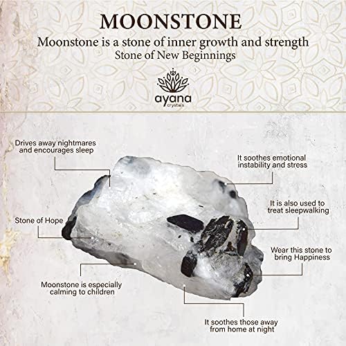 AYANA Raw Moonstone Necklace for Women - June Birthstone | Handmade Rainbow Moonstone Jewelry with Ethically Sourced Genuine Healing Crystals and Healing Stones | Crystal Necklaces for Women Trendy