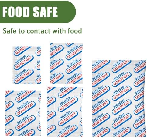 120 Packs 500CC Food Grade Oxygen Absorbers (10 Pack in Individual Vacuum Bag ) , Oxygen Absorbers For Long Term Food Storage with Oxygen Indicator , Works in Mylar Bags, Mason Jars, and Vacuum Bags