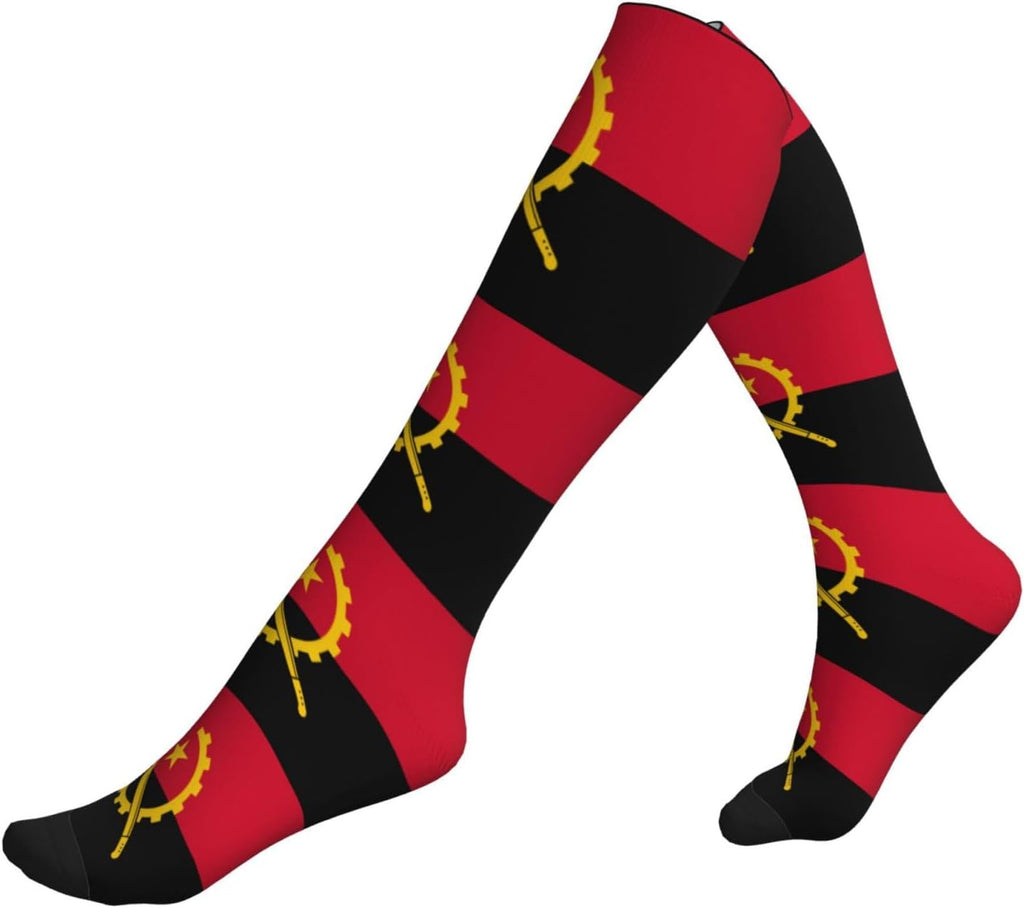 Angola Flag Unisex compression socks that promote blood circulation and are suitable for running, traveling, sports, and other activities.