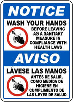 Bilingual Wash Your Hands Sign Metal Sign 12x8 Inch – Safety Notice for Work & Home