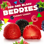 Berries Gummy Candy | 2 Pound Bag | Red and Black Soft Candy Bulk | Raspberry and Blackberry Crunchy Gummies for Dessert Decoration, Gifting & Buffets