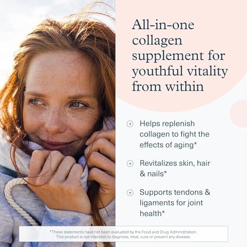 Youtheory Collagen + Biotin - Advanced Collagen Supplement - with Hydrolyzed Peptides, Vitamin C & Vitamin B - Supports Hair Growth, Nail Health & Skin - 390 Tablets