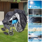 Wheelchair Cover with Adjustable Drawstring - Waterproof Dustproof Windproof Protective Cover for Electric Wheelchairs, UV & Snow Protection, Indoor & Outdoor Use