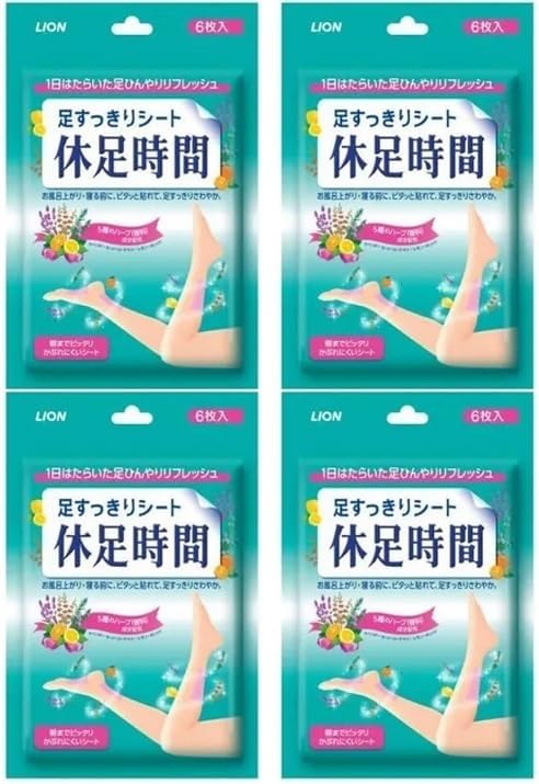 Japanese Lion Cooling Foot Patch 6 Sheets x 4 Pack