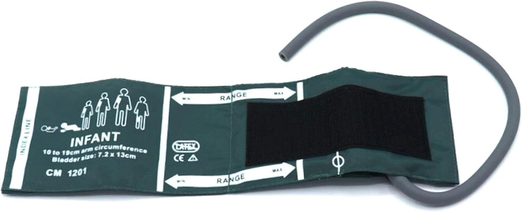 skmeditec Blood Pressure Nylon Cuff with 35cm Single Tube for Infant 10-19 cm, Reusable Replacement NIBP Cuff with Inner Airbag for BP Monitor Machine, No Connector