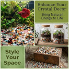 Mixed Crushed Crystal Chips Bulk 1lb 1200+Pcs Assorted Tumbled Stone Chips Natural Polished Mixed Chakra Aquarium Gravel Rocks for Plants Terrarium Supplies Fish Tank Gravel Pebbles Vase Filler