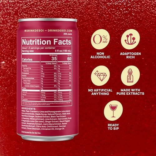 De Soi St. Moritz Mule Mocktails NA Drinks 8 fl oz (12-pack) - Adaptogen Drink, Sparkling Drink with Calming Botanicals, Mocktail Drinks, Gluten Free, No Artificial Flavors