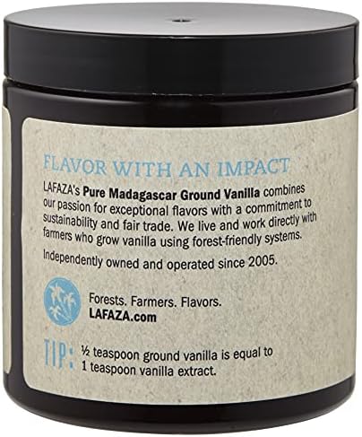 Lafaza All Natural Madagascar Bourbon Pure Ground Vanilla Bean Powder, 4oz