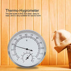 HERCHR 2 in 1 Stainless Steel Steam Room Sauna Room Thermometer, Premium Stainless Steel Temperature Gauge Indicator for Sauna Steam Roombathroom