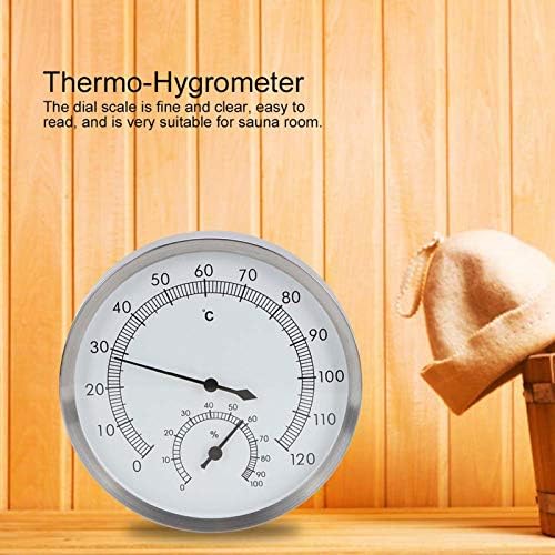 HERCHR 2 in 1 Stainless Steel Steam Room Sauna Room Thermometer, Premium Stainless Steel Temperature Gauge Indicator for Sauna Steam Roombathroom