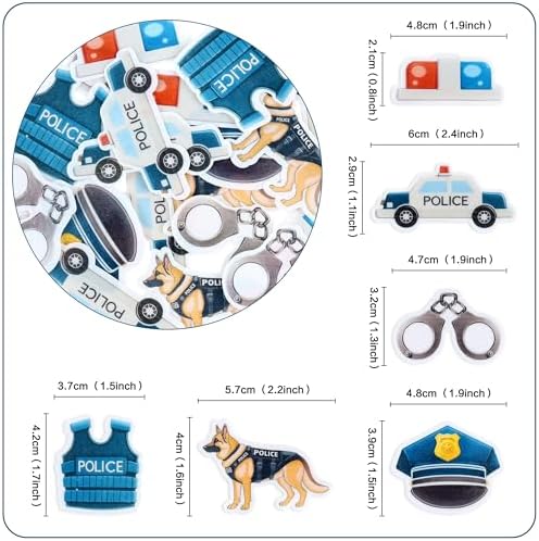42 Pcs Edible Police Cupcake Toppers Boy Girl Birthday Party Decorations role play party cake Decorations Kids Adults Birthday Party Supplies