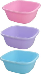 12 Quart Plastic Square Washbasin, Set of 3