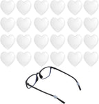 12 Pairs Heart Eyeglasses Ear Grips, White Anti Slip Eyewear Retainers Behind The Ear Hooks Holder, Soft Sunglasses Eyeglasses Stopper, Silicone Ears Hooks for Reading Glasses