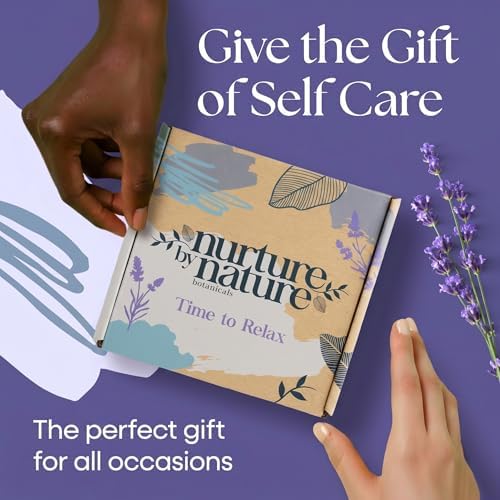 Nurture by Nature Spa Gifts for Women - Mothers Day Gifts for Mom, Self Care Gift Set & Spa Gift Basket for Women, 6 Piece Bath Set with Candle, Bath Bomb, Salts & Pillow Spray - Relaxation Gifts