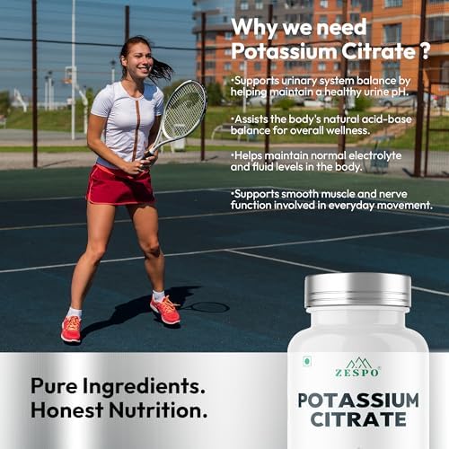 Zespo Potassium Citrate 800mg – 150 Veg Capsules | Provides 306mg Elemental Potassium per Serving | Supports Electrolyte Balance & Daily Wellness | Non-GMO, Gluten-Free Mineral Supplement