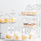 36 PCS 30th Anniversary Cupcake Toppers 30th Pearl Wedding Anniversary Cupcake Picks Double-Sided Printing Cheers to 30 Years We Still Do 30 Years Cake Decoration Anniversary Supplies