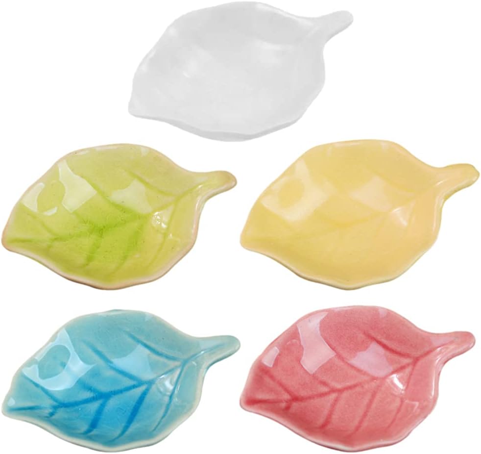 Minkissy 5pcs Glazed Ceramic Dishes Facial Mixing Bowl Essential Oil Diffuser Porcelain Dish Spa Massege Oil Bowls