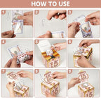 15th Birthday Decorations Pull-Out Money Gift Box for Girls - Pink Rose Gold Happy Fifteen 15th Birthday Party Cash Gift Box with Pull-Out Card - A Fun and Loving Way to Offer Cash Present