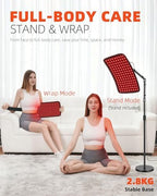 Red Light Therapy for Body, 3 in 1 Infrared Red Light Therapy Lamp with Stand & Wrap, 660nm+850nm, 4 Modes & 6 Timers, Full Body Red Light Panel at Home for Beauty Recovery Relaxation