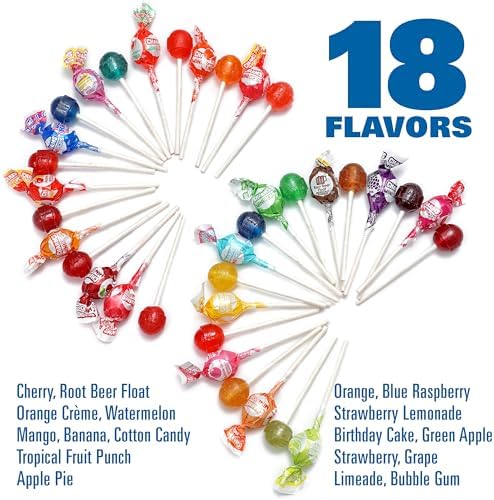 Charms Mini Pops Lollipop, 2 Pound Bulk Bag (Approx. 150 Lollipops) Individually Wrapped Charm Suckers Candy, 18 Assorted Flavors