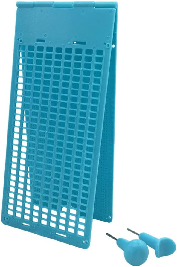 9 Lines 28 Cells Braille Writing Slate with 2 pcs Styluses, Braille Slate Kit, Blue