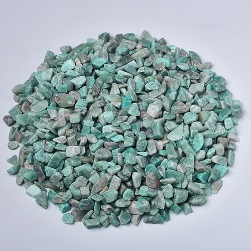 gemshan Amazonite Chip shealing stone 2lb/910g Healing Crystal Chips 7mm-9mm for Aquarium Vase Plant Decoration Jewelry DIY