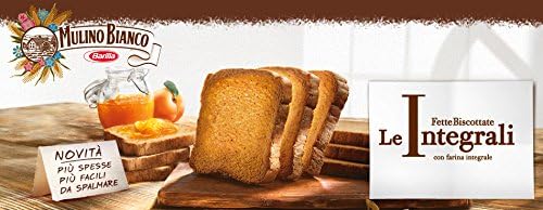 Mulino Bianco: " Le Integrali " Fette Biscottate 48 count - Rusks integrals. Italian Toast - 16.68 Oz (473g) Pack of 2