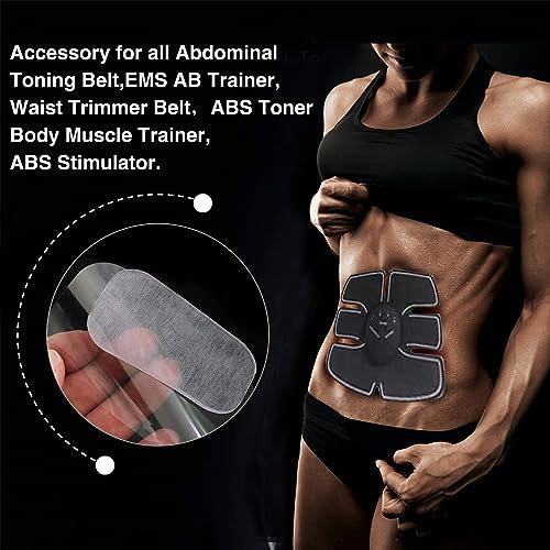 PAMASE 50/80 Pcs Gel Pads for Abs Stimulator - Replacement Pads for Abdominal Muscle Trainer, Reusable Ab Workout Toner Belt Accessory