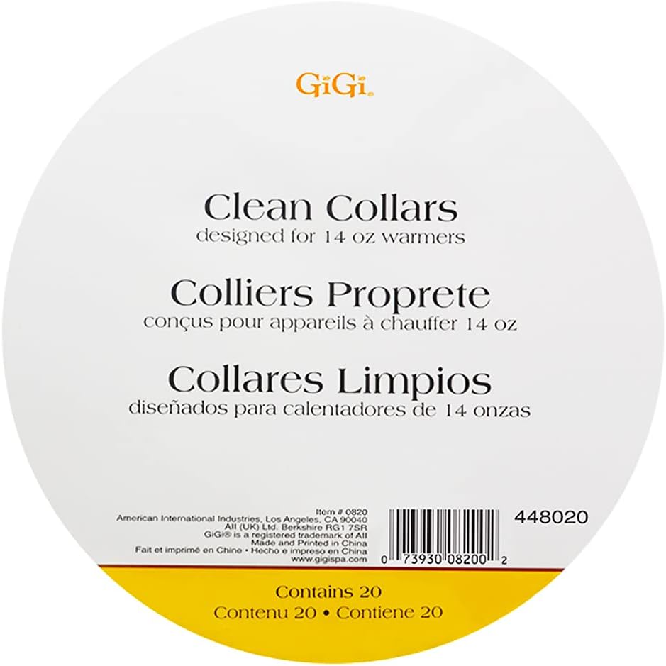 Gigi Wax Warmer Collars - Disposable Waxing Collars for 14 Oz Wax Warmer - No Mess Hair Removal Protection - Easy Cleanup for Salon & At-Home Use, 20 Pcs.