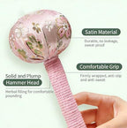 Mugwort Back Massage Hammer, Handheld Fabric Comfort Tapping Tool, Traditional Chinese Meridian Hammer, Portable Self-Care Massager for Back Muscle & Deep Tissue Relaxation (Pink, 12.2 inch)