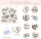 36PCS Edible Floral Bride to Be Cupcake Toppers Wafer Paper Love I Do Cupcake Decoration Miss to Mrs Cupcake Picks for Bridal Shower Bachelorette Wedding Party Supplies