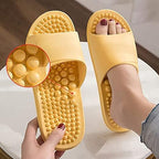 Acupressure Foot Massage Slippers Reflexology Sandals for Foot Stress Relief Massage Non-Slip Water-Proof Quick Drying Therapeutic Reflexology Sandals for Shiatsu Arch Pai(7.5-8 Women, Pink)