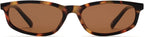 OUWEN Trendy Rectangle Polarized Sunglasses Womens Mens, Retro Designer Small Sun Glasses OW2501