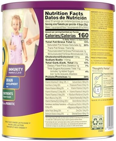 Nestlé NIDO Lacto-Ease Toddler Milk Beverage Powder Mix, Reduced Lactose, Toddler Nutritional Drink, Powdered Milk for Toddlers, 22 Servings per Container, 28.2 OZ, Pack of 1