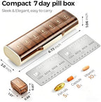 Weekly Pill Organizer,Portable 7 Day Pill Box,Moisture Proof Medicine Pill Organizer,Travel Pill Case with BPA-Free Material,Pocket-Size for Supplements & Vitamins (White)