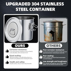 12L/3.2 Gal 304 Stainless Steel Food Containers 404 Oz Stainless Container with Lid and Lock Airtight Canister for Storage 304 Stainless Steel Food Storage Containers Stainless Bucket