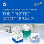 Surpass Facial Tissue, Bulk (21320), 2-Ply, White, Upright Cube Boxed Format, Ecologo, Designed for Business (90 Tissues/Box, 36 Boxes, 3,240 Sheets/Case)
