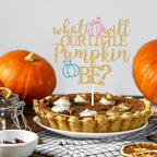 What Will Our Little Pumpkin Be Cake Topper, Pumpkin Baby Shower Cake Décor, Boy or Girl, Fall Autumn Gender Reveal Pregnancy Celebrate Party Decorations Supplies