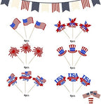 24 Pack Happy Independence Day Cupcake Toppers Happy 4th of July Cupcake Picks National Flag Patriotic Cupcake Decorations Star American Independence Day Theme Party Cake Decorations Supplies