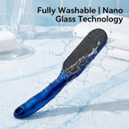 Foot Callus Remover, 2Pcs Nano Glass Scrubber Dead Skin Removal Professional Ergonomic Handle Feet Pedicure Tool, Portable Foot Exfoliator for Dry Cracked Heels Skin Care At Home Spa