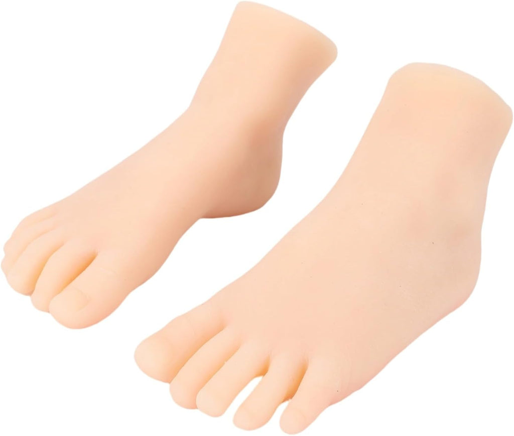 Realistic Silicone Feet, 1 Pair Soft Silicone Silicone Foot Mannequin, 19-20 Size Dummy Foot Model for Practicing Drawing Props Performances