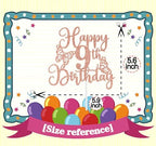 Happy 9th Birthday Cake Topper for Boy or Girl,Bruh I'm 9, Hello Nine, Butterfly 9 Years Old Birthday Party Decorations Supplies, Rose Gold Glitter