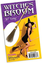 Kangaroo 36" Bamboo Witch Broom Prop - Wizard Staff Witch Broomstick Magic Broom for Kids, Teens & Adults - Halloween Porch Decor Front Outdoor Fall Decoration - Witches Costume Accessory