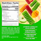 Snackathon Australian Licorice Candy, Natural Mixed Fruit Twists, 7 oz Resealable Bag, Soft & Chewy Classic Gourmet Treat for Parties, Candy Bowls & Snacking, Made in Australia