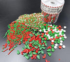 Christmas Sprinkles Pearl Sugar Green Red Candy 120g/ 4.2oz Baking 4-cell Edible Chirstmas Tree Crutch Cake Decorations Cupcake Toppers Cookie Decorating Ice Cream Toppings Celebrations Shaker Jar