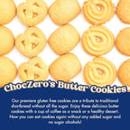 ChocZero Keto Butter Cookies - Sugar Free Danish Shortbread Gift - Gluten Free, Low Carb (1 tin, 12 oz)